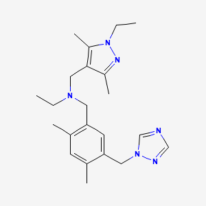 N-[2,4-dimethyl-5-(1H-1,2,4-triazol-1-ylmethyl)benzyl]-N-[(1-ethyl-3,5-dimethyl-1H-pyrazol-4-yl)methyl]ethanamine