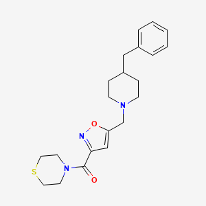 molecular formula C21H27N3O2S B4251237 4-({5-[(4-benzyl-1-piperidinyl)methyl]-3-isoxazolyl}carbonyl)thiomorpholine 