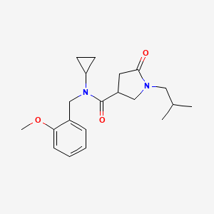 N-cyclopropyl-1-isobutyl-N-(2-methoxybenzyl)-5-oxopyrrolidine-3-carboxamide