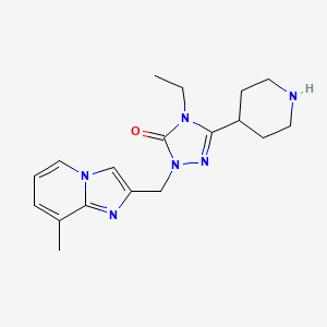 molecular formula C18H24N6O B4251259 4-ethyl-2-[(8-methylimidazo[1,2-a]pyridin-2-yl)methyl]-5-(4-piperidinyl)-2,4-dihydro-3H-1,2,4-triazol-3-one hydrochloride 