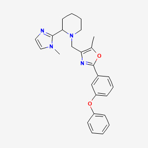 molecular formula C26H28N4O2 B4251266 2-(1-methyl-1H-imidazol-2-yl)-1-{[5-methyl-2-(3-phenoxyphenyl)-1,3-oxazol-4-yl]methyl}piperidine 