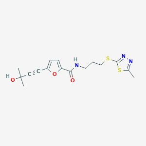 5-(3-hydroxy-3-methylbut-1-yn-1-yl)-N-{3-[(5-methyl-1,3,4-thiadiazol-2-yl)thio]propyl}-2-furamide