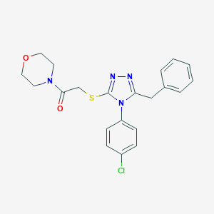 molecular formula C21H21ClN4O2S B425128 4-({[5-benzyl-4-(4-chlorophenyl)-4H-1,2,4-triazol-3-yl]thio}acetyl)morpholine 