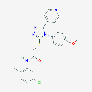 molecular formula C23H20ClN5O2S B425129 N-(5-chloro-2-methylphenyl)-2-{[4-(4-methoxyphenyl)-5-(4-pyridinyl)-4H-1,2,4-triazol-3-yl]sulfanyl}acetamide 