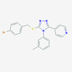 4-{5-[(4-bromobenzyl)sulfanyl]-4-(3-methylphenyl)-4H-1,2,4-triazol-3-yl}pyridine