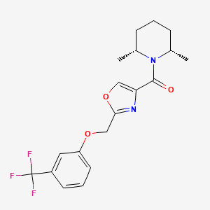 molecular formula C19H21F3N2O3 B4251319 (2R*,6S*)-2,6-dimethyl-1-[(2-{[3-(trifluoromethyl)phenoxy]methyl}-1,3-oxazol-4-yl)carbonyl]piperidine 