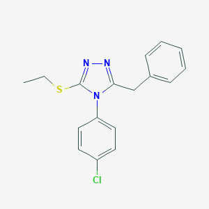 molecular formula C17H16ClN3S B425132 5-benzyl-4-(4-chlorophenyl)-4H-1,2,4-triazol-3-yl ethyl sulfide 