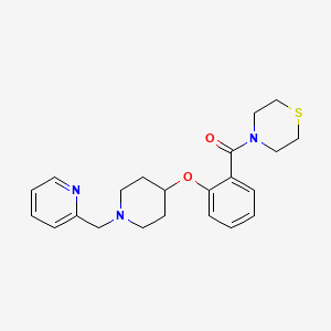 molecular formula C22H27N3O2S B4251331 4-(2-{[1-(2-pyridinylmethyl)-4-piperidinyl]oxy}benzoyl)thiomorpholine 