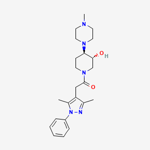 2-(3,5-dimethyl-1-phenylpyrazol-4-yl)-1-[(3R,4R)-3-hydroxy-4-(4-methylpiperazin-1-yl)piperidin-1-yl]ethanone