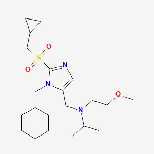 molecular formula C21H37N3O3S B4251378 ({1-(cyclohexylmethyl)-2-[(cyclopropylmethyl)sulfonyl]-1H-imidazol-5-yl}methyl)isopropyl(2-methoxyethyl)amine 