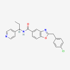 molecular formula C23H20ClN3O2 B4251385 2-[(4-chlorophenyl)methyl]-N-(1-pyridin-4-ylpropyl)-1,3-benzoxazole-5-carboxamide 