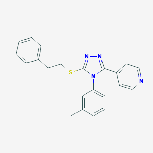 molecular formula C22H20N4S B425142 4-{4-(3-methylphenyl)-5-[(2-phenylethyl)sulfanyl]-4H-1,2,4-triazol-3-yl}pyridine 