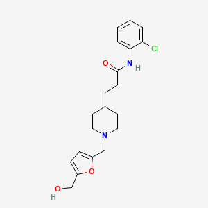 molecular formula C20H25ClN2O3 B4251429 N-(2-chlorophenyl)-3-(1-{[5-(hydroxymethyl)-2-furyl]methyl}-4-piperidinyl)propanamide 