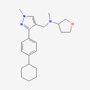 molecular formula C22H31N3O B4251451 N-{[3-(4-cyclohexylphenyl)-1-methyl-1H-pyrazol-4-yl]methyl}-N-methyltetrahydro-3-furanamine 