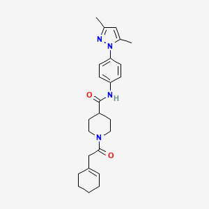 1-(1-cyclohexen-1-ylacetyl)-N-[4-(3,5-dimethyl-1H-pyrazol-1-yl)phenyl]-4-piperidinecarboxamide