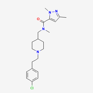 molecular formula C21H29ClN4O B4251481 N-({1-[2-(4-chlorophenyl)ethyl]-4-piperidinyl}methyl)-N,1,3-trimethyl-1H-pyrazole-5-carboxamide 