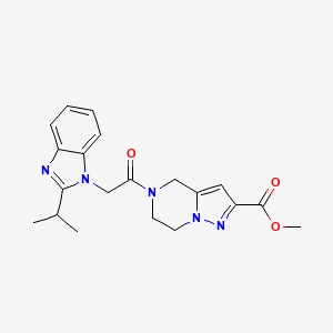 methyl 5-[(2-isopropyl-1H-benzimidazol-1-yl)acetyl]-4,5,6,7-tetrahydropyrazolo[1,5-a]pyrazine-2-carboxylate