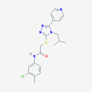 molecular formula C20H22ClN5OS B425150 N-(3-chloro-4-methylphenyl)-2-{[4-isobutyl-5-(4-pyridinyl)-4H-1,2,4-triazol-3-yl]sulfanyl}acetamide 