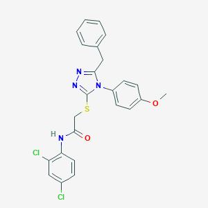 molecular formula C24H20Cl2N4O2S B425151 2-{[5-benzyl-4-(4-methoxyphenyl)-4H-1,2,4-triazol-3-yl]sulfanyl}-N-(2,4-dichlorophenyl)acetamide 