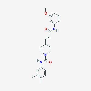 molecular formula C24H31N3O3 B4251562 N-(3,4-dimethylphenyl)-4-{3-[(3-methoxyphenyl)amino]-3-oxopropyl}-1-piperidinecarboxamide 