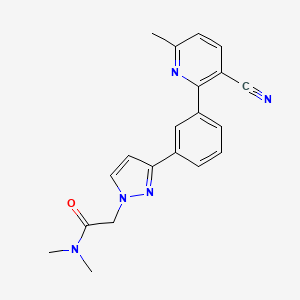 2-{3-[3-(3-cyano-6-methyl-2-pyridinyl)phenyl]-1H-pyrazol-1-yl}-N,N-dimethylacetamide