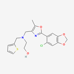 2-[{[2-(6-chloro-1,3-benzodioxol-5-yl)-5-methyl-1,3-oxazol-4-yl]methyl}(2-thienylmethyl)amino]ethanol