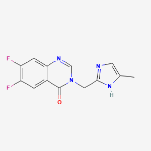 molecular formula C13H10F2N4O B4251585 6,7-difluoro-3-[(5-methyl-1H-imidazol-2-yl)methyl]quinazolin-4-one 