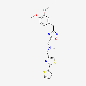 1-[3-(3,4-dimethoxybenzyl)-1,2,4-oxadiazol-5-yl]-N-methyl-N-{[2-(2-thienyl)-1,3-thiazol-4-yl]methyl}methanamine