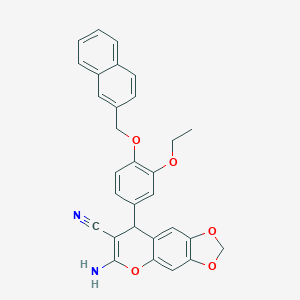 6-amino-8-[3-ethoxy-4-(naphthalen-2-ylmethoxy)phenyl]-8H-[1,3]dioxolo[4,5-g]chromene-7-carbonitrile