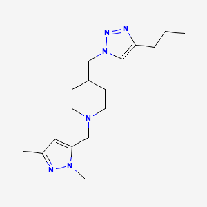 molecular formula C17H28N6 B4251635 1-[(1,3-dimethyl-1H-pyrazol-5-yl)methyl]-4-[(4-propyl-1H-1,2,3-triazol-1-yl)methyl]piperidine trifluoroacetate 