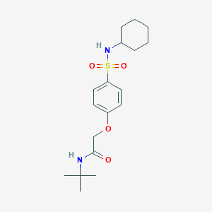 molecular formula C18H28N2O4S B425164 N-tert-butyl-2-[4-(cyclohexylsulfamoyl)phenoxy]acetamide 