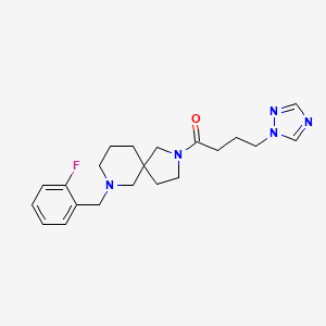 molecular formula C21H28FN5O B4251654 7-(2-fluorobenzyl)-2-[4-(1H-1,2,4-triazol-1-yl)butanoyl]-2,7-diazaspiro[4.5]decane 