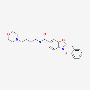 molecular formula C24H28FN3O3 B4251657 2-(2-fluorobenzyl)-N-methyl-N-[4-(4-morpholinyl)butyl]-1,3-benzoxazole-6-carboxamide 