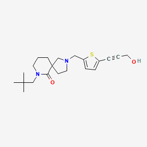 molecular formula C21H30N2O2S B4251692 7-(2,2-Dimethylpropyl)-2-[[5-(3-hydroxyprop-1-ynyl)thiophen-2-yl]methyl]-2,7-diazaspiro[4.5]decan-6-one 