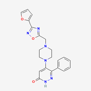 molecular formula C21H20N6O3 B4251699 5-(4-{[3-(2-furyl)-1,2,4-oxadiazol-5-yl]methyl}piperazin-1-yl)-6-phenylpyridazin-3(2H)-one 