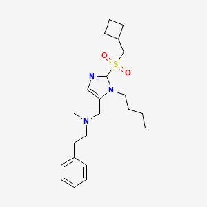 molecular formula C22H33N3O2S B4251708 ({1-butyl-2-[(cyclobutylmethyl)sulfonyl]-1H-imidazol-5-yl}methyl)methyl(2-phenylethyl)amine 