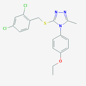 molecular formula C18H17Cl2N3OS B425171 3-[(2,4-dichlorobenzyl)sulfanyl]-4-(4-ethoxyphenyl)-5-methyl-4H-1,2,4-triazole 