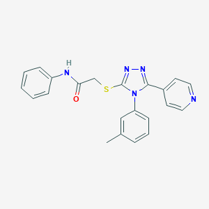 molecular formula C22H19N5OS B425174 2-{[4-(3-methylphenyl)-5-(4-pyridinyl)-4H-1,2,4-triazol-3-yl]sulfanyl}-N-phenylacetamide 