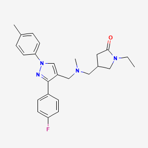 1-ethyl-4-{[{[3-(4-fluorophenyl)-1-(4-methylphenyl)-1H-pyrazol-4-yl]methyl}(methyl)amino]methyl}-2-pyrrolidinone