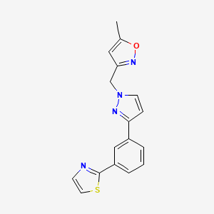 5-methyl-3-({3-[3-(1,3-thiazol-2-yl)phenyl]-1H-pyrazol-1-yl}methyl)isoxazole