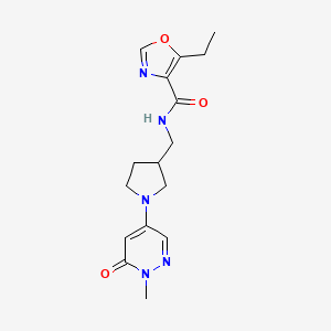 5-ethyl-N-{[1-(1-methyl-6-oxo-1,6-dihydropyridazin-4-yl)pyrrolidin-3-yl]methyl}-1,3-oxazole-4-carboxamide