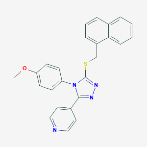 molecular formula C25H20N4OS B425179 4-{4-(4-methoxyphenyl)-5-[(1-naphthylmethyl)sulfanyl]-4H-1,2,4-triazol-3-yl}pyridine 