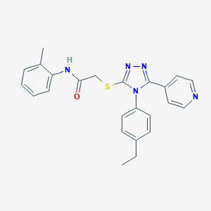 molecular formula C24H23N5OS B425180 2-{[4-(4-ethylphenyl)-5-(4-pyridinyl)-4H-1,2,4-triazol-3-yl]sulfanyl}-N-(2-methylphenyl)acetamide 
