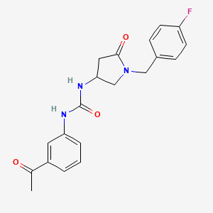 molecular formula C20H20FN3O3 B4251800 N-(3-acetylphenyl)-N'-[1-(4-fluorobenzyl)-5-oxo-3-pyrrolidinyl]urea 