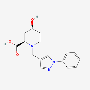 (2R,4S)-4-hydroxy-1-[(1-phenylpyrazol-4-yl)methyl]piperidine-2-carboxylic acid