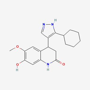 molecular formula C19H23N3O3 B4251817 4-(3-cyclohexyl-1H-pyrazol-4-yl)-7-hydroxy-6-methoxy-3,4-dihydroquinolin-2(1H)-one 