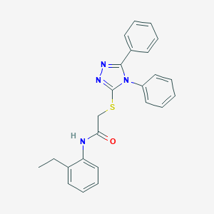 molecular formula C24H22N4OS B425182 2-[(4,5-diphenyl-4H-1,2,4-triazol-3-yl)sulfanyl]-N-(2-ethylphenyl)acetamide 