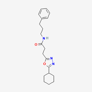 3-(5-cyclohexyl-1,3,4-oxadiazol-2-yl)-N-(3-phenylpropyl)propanamide