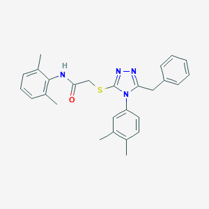 molecular formula C27H28N4OS B425183 2-{[5-benzyl-4-(3,4-dimethylphenyl)-4H-1,2,4-triazol-3-yl]sulfanyl}-N-(2,6-dimethylphenyl)acetamide 