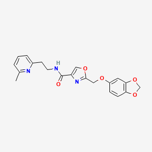 2-[(1,3-benzodioxol-5-yloxy)methyl]-N-[2-(6-methyl-2-pyridinyl)ethyl]-1,3-oxazole-4-carboxamide